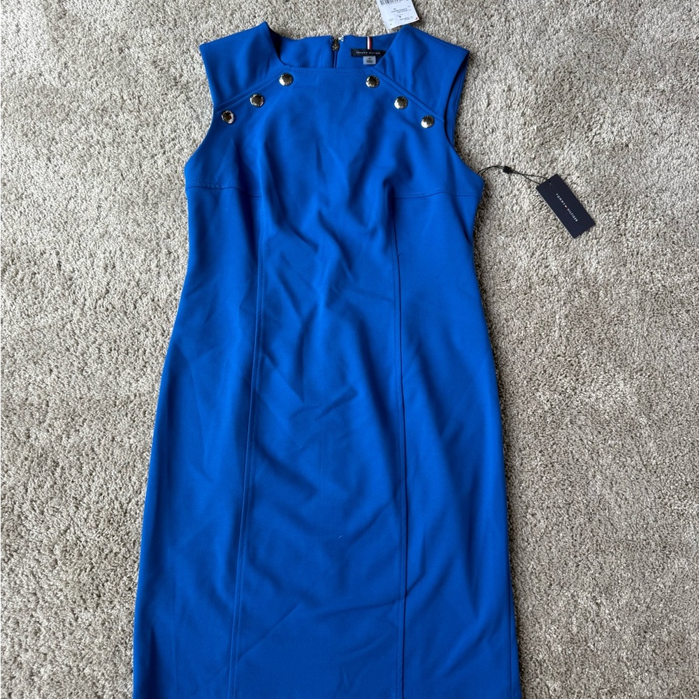 Tommy Hilfiger Blue Sheath Midi Dress for Work